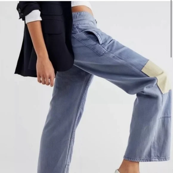 FREE PEOPLE x SANDRINE ROSE FRENCH WORKER PANTS SZ 25 - Picture 2 of 8